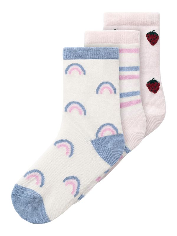 13232253 – NAME IT Sokken Regenboog, Strepen &amp; Aardbei