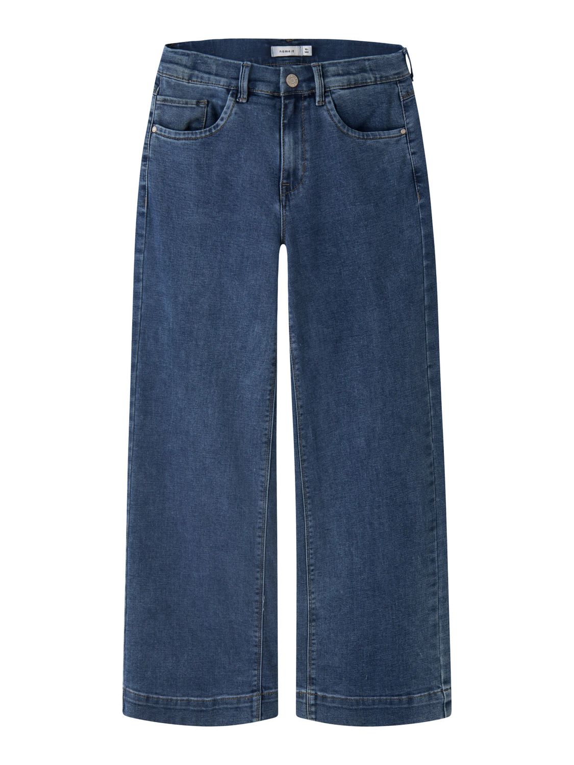 13211701 – NAME IT Meisjes Wide Leg Jeans – Medium Blue Denim