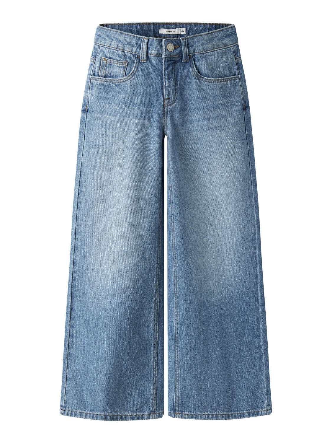 13249880 – NAME IT Meisjes Wide Leg Jeans – Medium Blue Denim