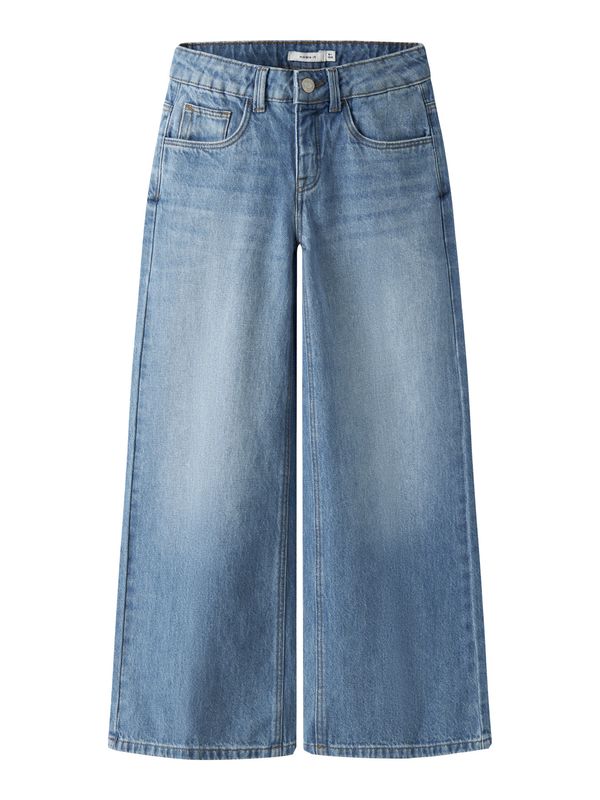 13249880 – NAME IT Meisjes Wide Leg Jeans – Medium Blue Denim