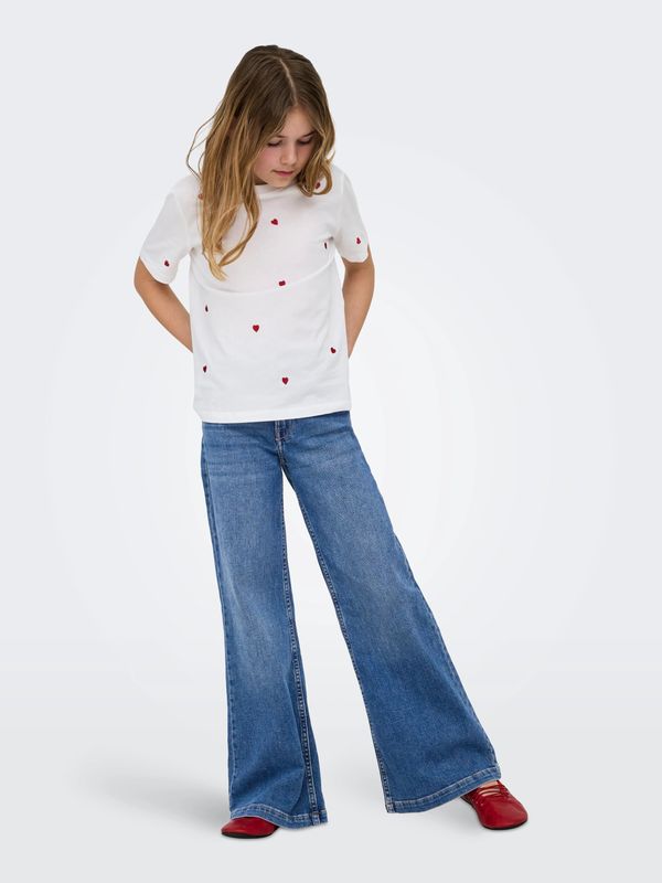 15356100 – ONLY Meisjes Wide Leg Jeans – Medium Blue Denim