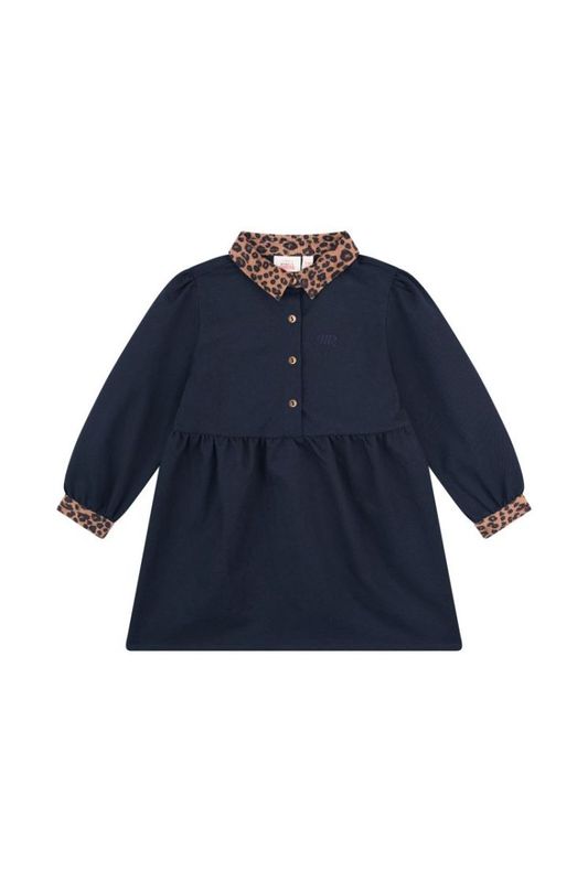 LILA-SG-52-I – Someone meisjes kleedje donkerblauw met leopard details