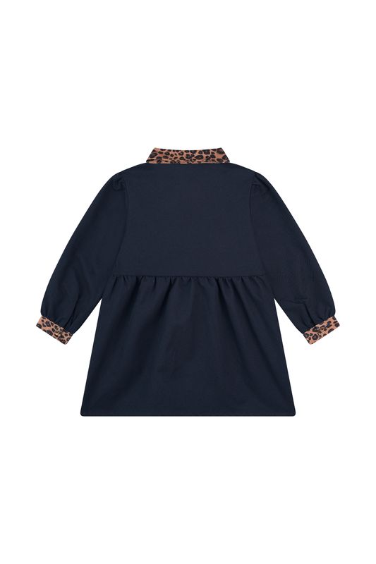 LILA-SG-52-I – Someone meisjes kleedje donkerblauw met leopard details