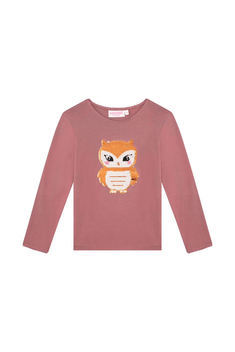 FENNA-SG-03-G – Someone meisjes longsleeve roze met uil