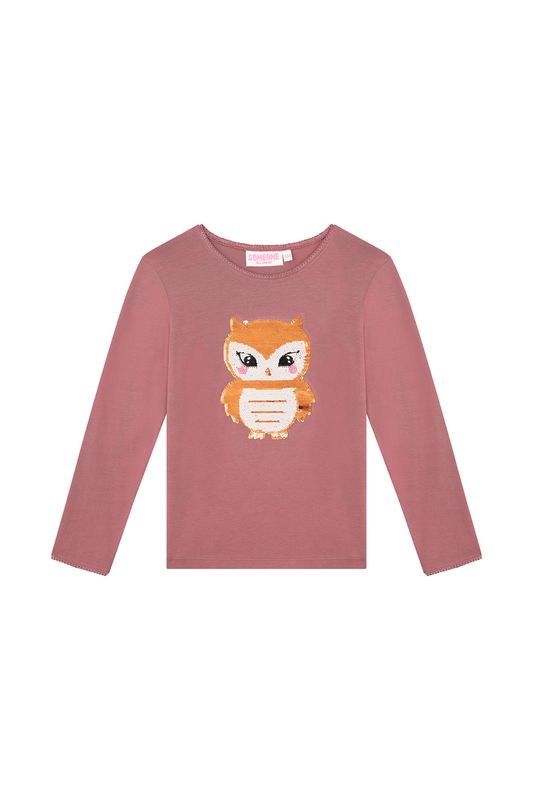 FENNA-SG-03-G – Someone meisjes longsleeve roze met uil