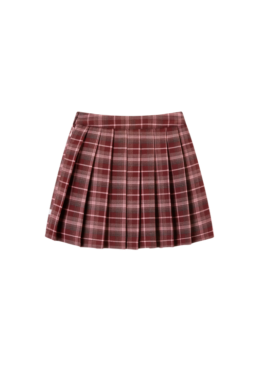 MAGALI-SG-41-B – Someone meisjes plissé rok bordeaux met ruitjes