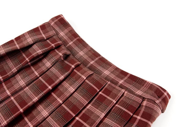 MAGALI-SG-41-B – Someone meisjes plissé rok bordeaux met ruitjes
