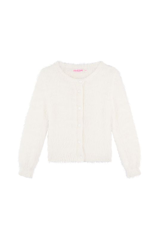 HAILEY-SG-15- I – Someone meisjes cardigan ecru fluffy