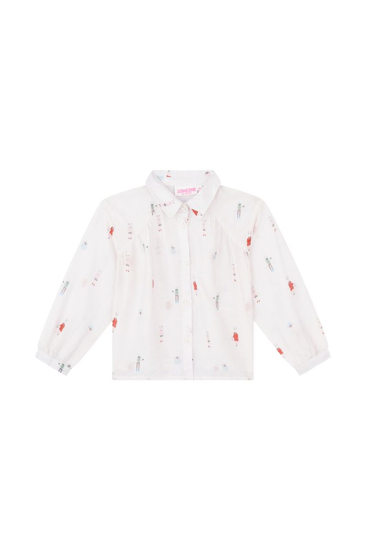 MAGALI-SG-22-O – Someone meisjes blouse ecru met print