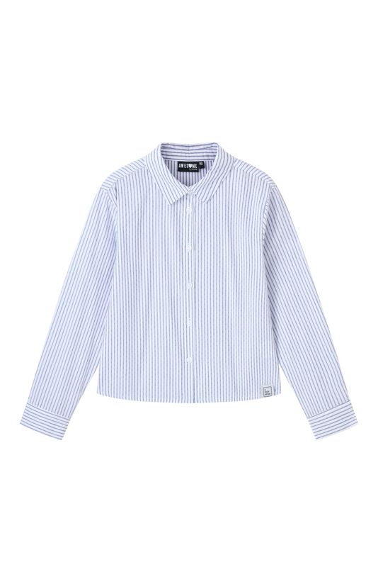 MASHA-G-22-Y – AWESOME gestreepte meisjesblouse lichtblauw/wit