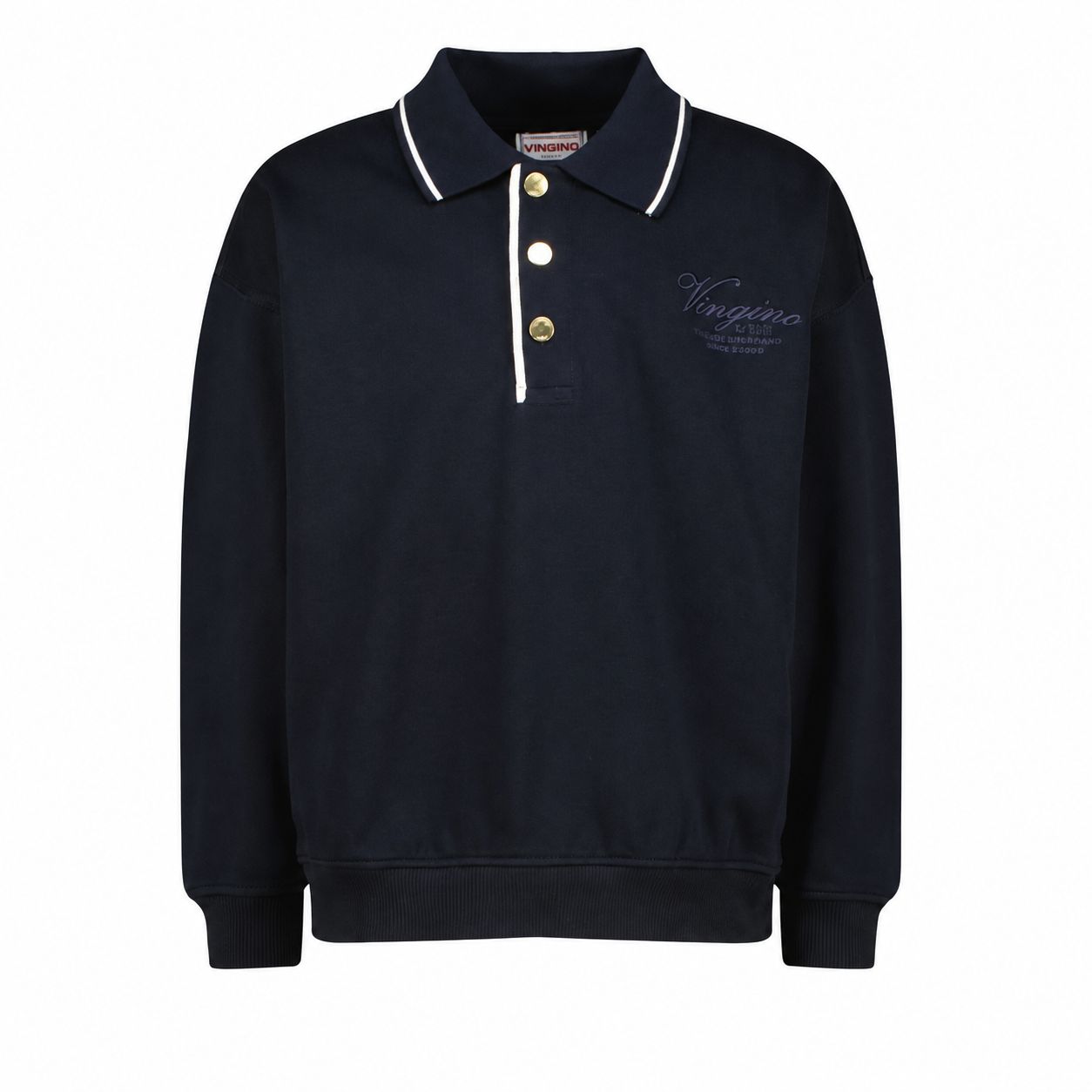 Nazzarenzo Vingino Jongens Polo Sweater Lange Mouwen – Donkerblauw