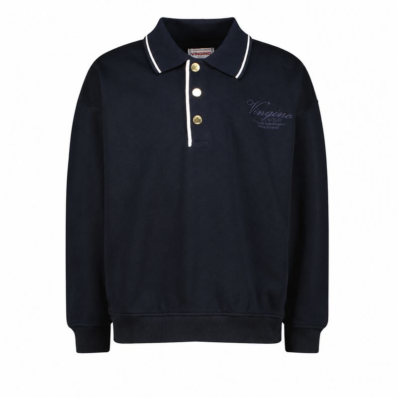 Nazzarenzo Vingino Jongens Polo Sweater Lange Mouwen – Donkerblauw