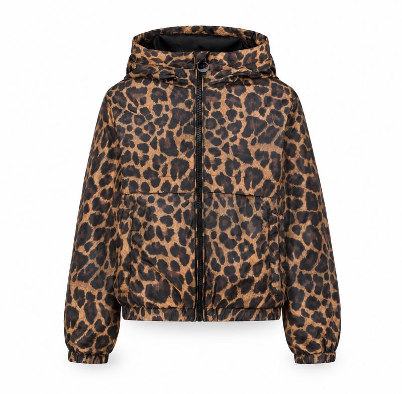Tikae – Meisjes Jas met Luipaardprint en Kap