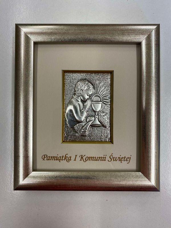 Pamiątka I Komunii Świętej chłopiec