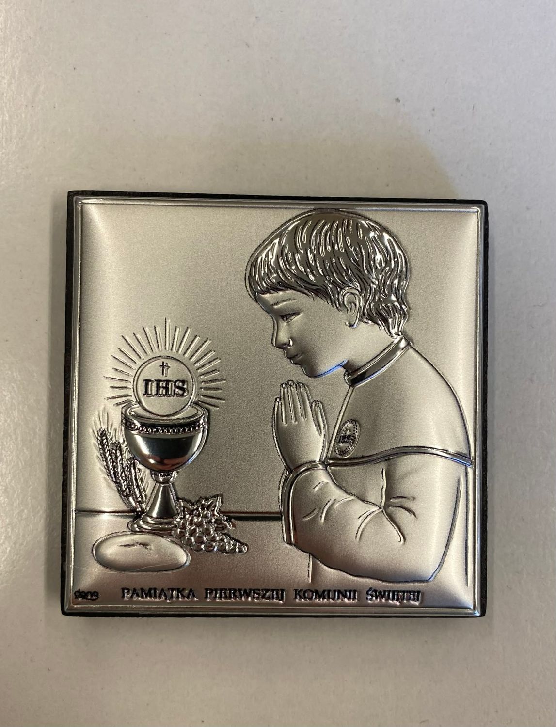 Pamiątka I Komunii Świętej chłopiec