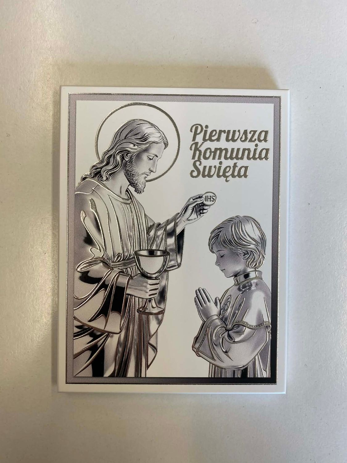 Pamiątka I Komunii Świętej chłopiec