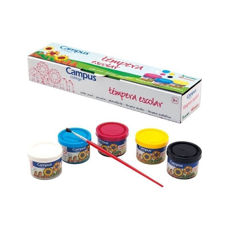 TEMPERA CAMPUS 40ML 5 COLORES SURTIDOS