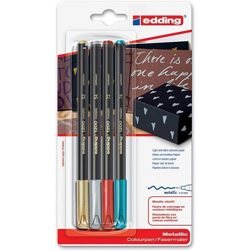 BLISTER 4 ROTULADOR EDDING 1200 METALLIC