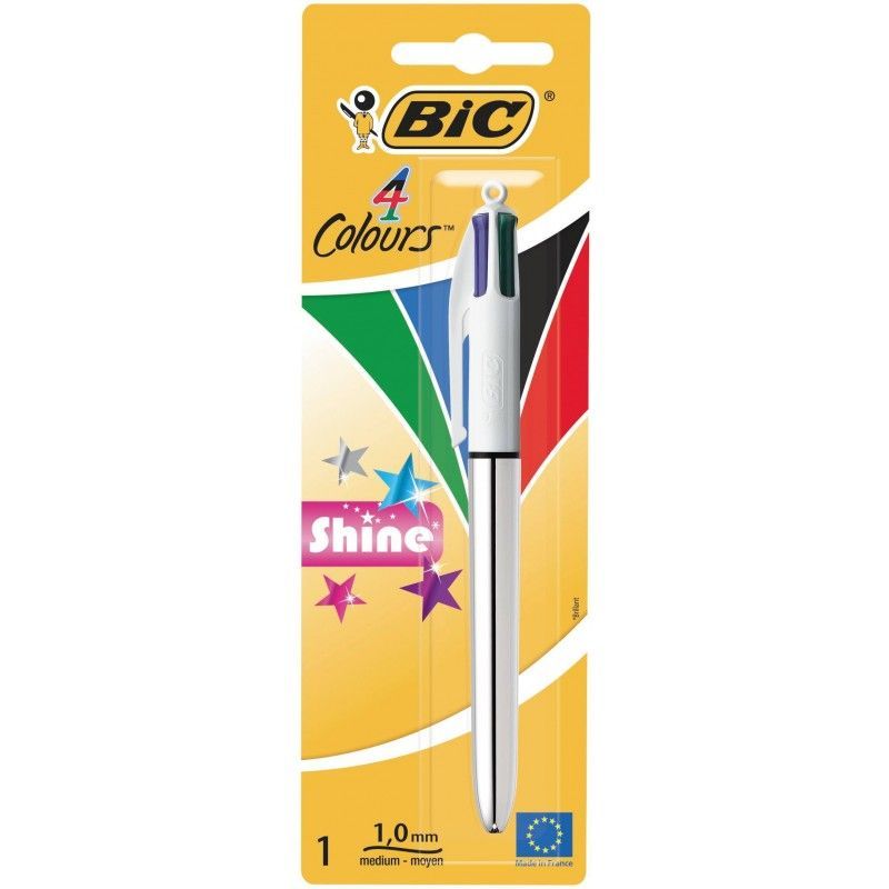 BOLIGRAFO BIC 4 COLORES SHINE BLISTER