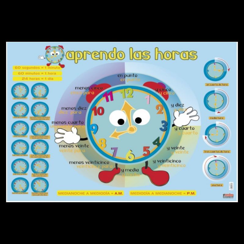 Póster educativo las Horas 70x100cm