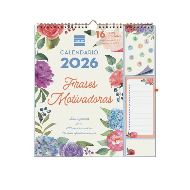 CALENDARIO FINOCAM PLUS FRASES MOTIVADORAS 16 MESES 25-26