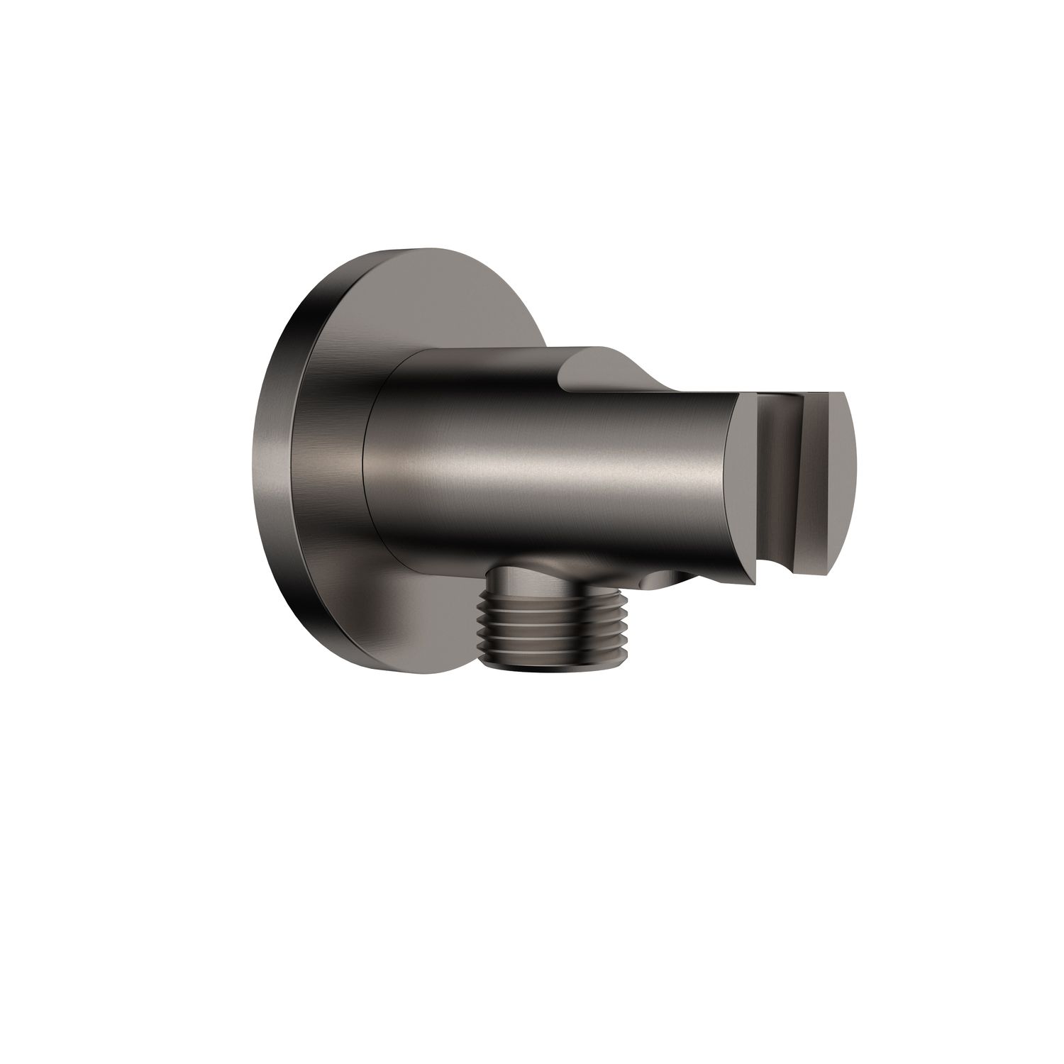 UniMatch wandaansluitbocht met handdouchehouder rond 1/2&quot; gunmetal