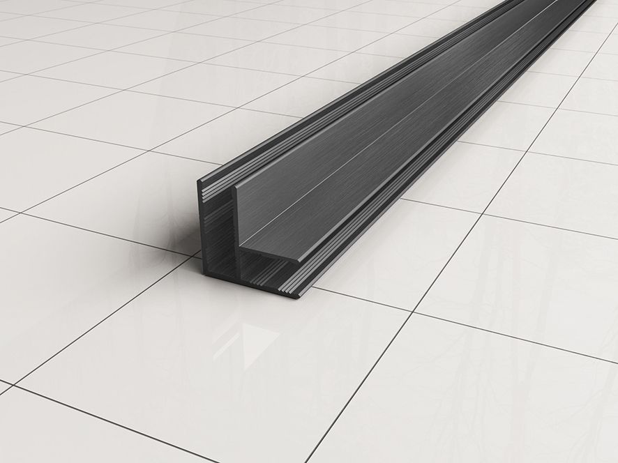 Slim hoekprofiel 2000 x 10 mm gunmetal