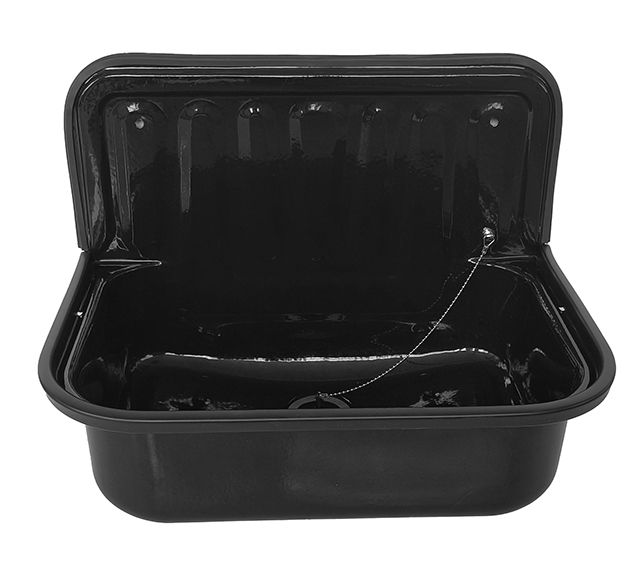 Uitstortgootsteen plaatstaal 50,5 x 33 x 37 cm glans zwart