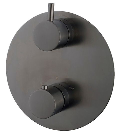 Caral afbouwdeel rond inbouwthermostaat 2 weg gunmetal