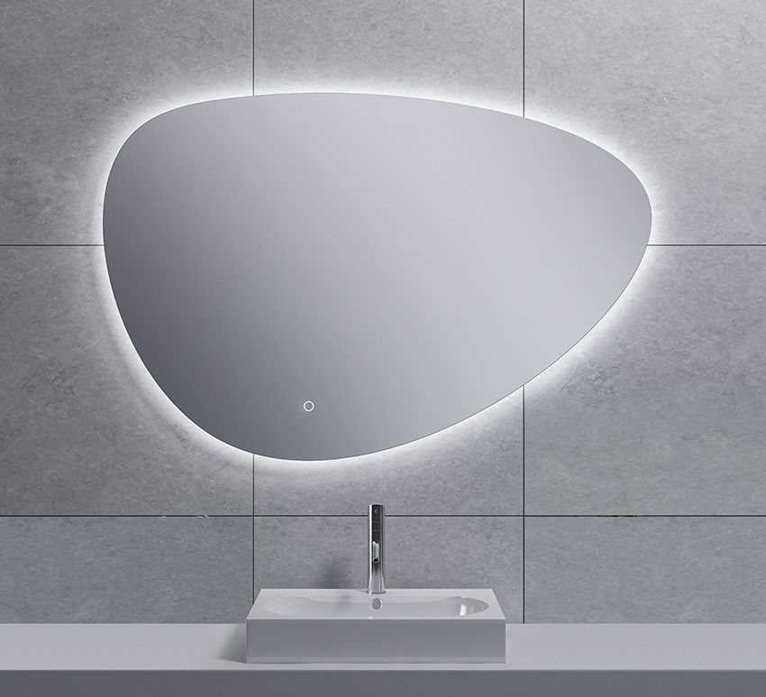 Uovo spiegel ovaal met LED, dimbaar en spiegelverwarming 100 cm