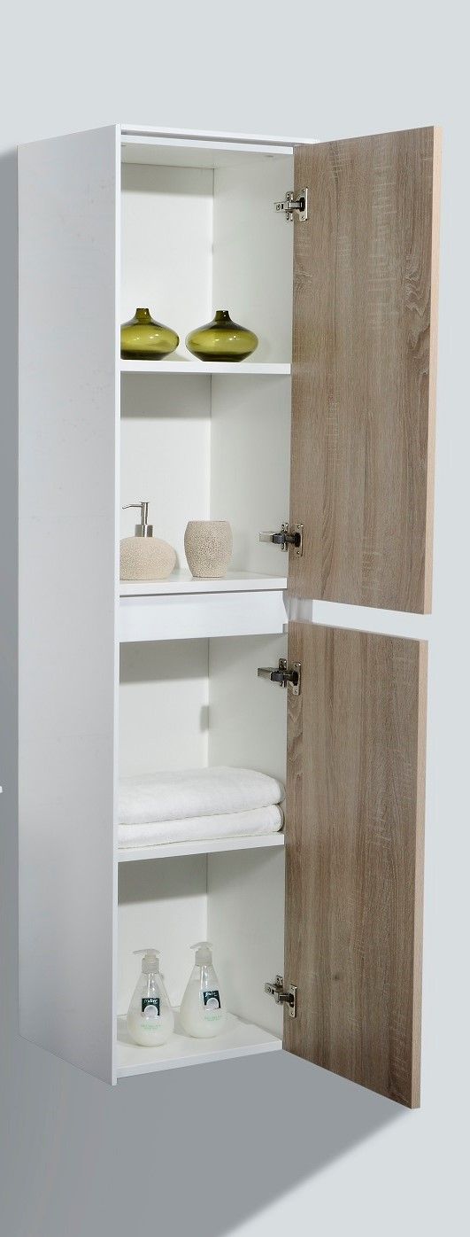 Roma Kolomkast 160 Cm Wit/Wit Eiken Rechts