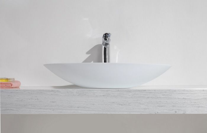 Kim waskom ovaal 59 x 35 x 11 cm solid surface mat wit