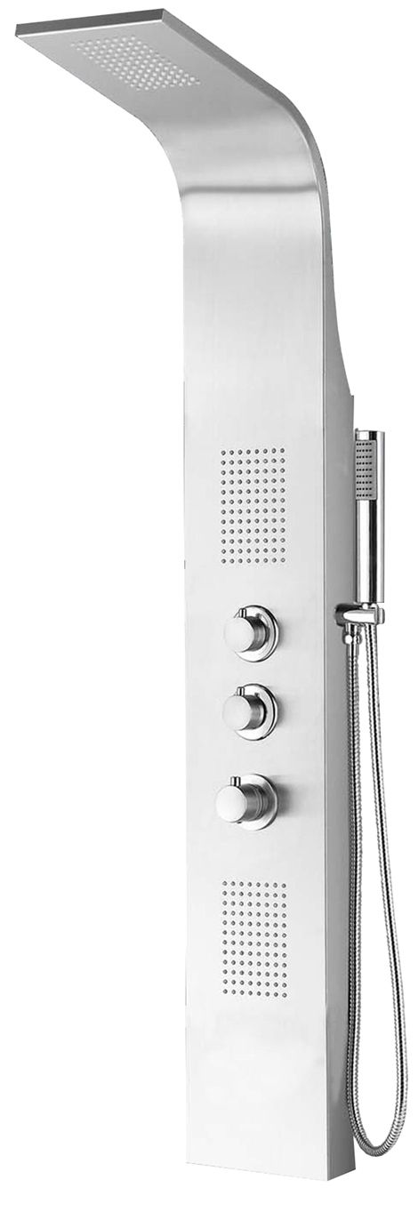 Erie thermostatische douchekolom 148x22 cm RVS