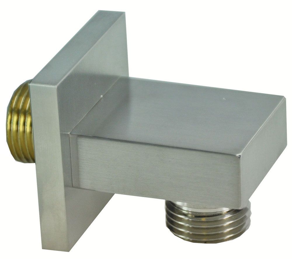 Rombo wandaansluitbocht vierkant 1/2&quot; geborsteld staal