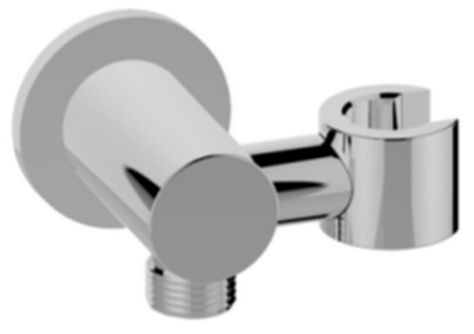 UniMatch wandaansluitbocht met kantelbare handdouchehouder rond 1/2&quot; chroom