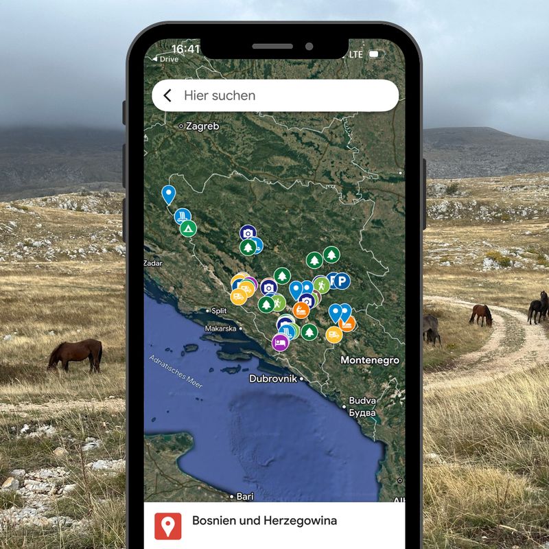 Bosnien und Herzegowina Google Maps Roadtrip Reiseführer für Camper und Wohnmobile