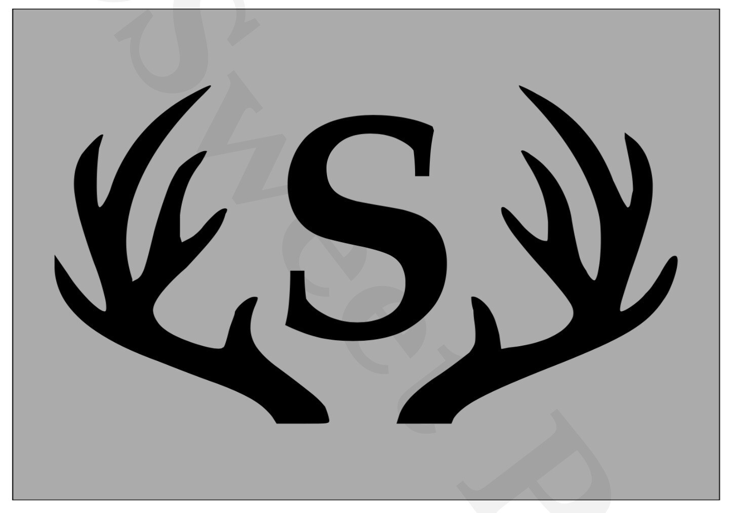 Coir Door Mat - Initial Antler Design