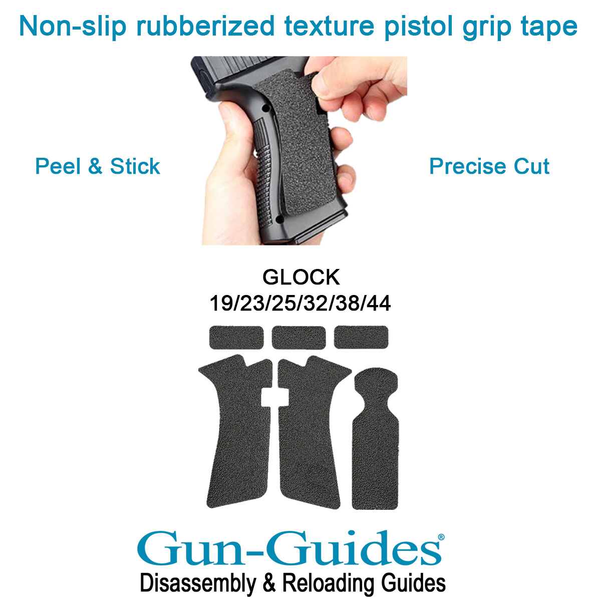 GLOCK 19 Series. Non-slip Textured Rubber Grip Wrap