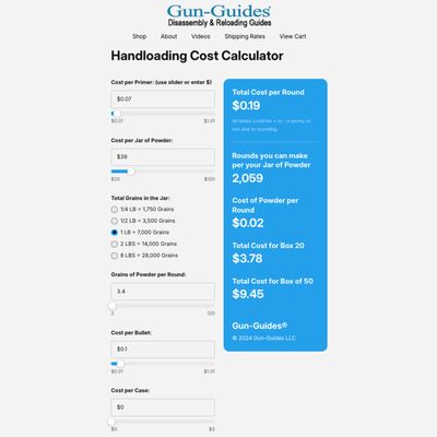 HANDLOADING COST CALCULATOR