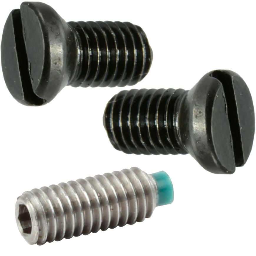 (2) Replacement Black Oxide Slotted Oval Head Gun Screws