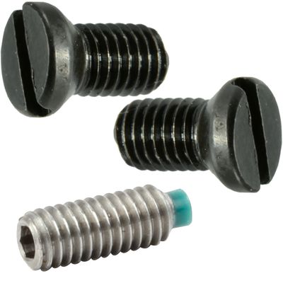 (2) Replacement Black Oxide Slotted Oval Head Gun Screws