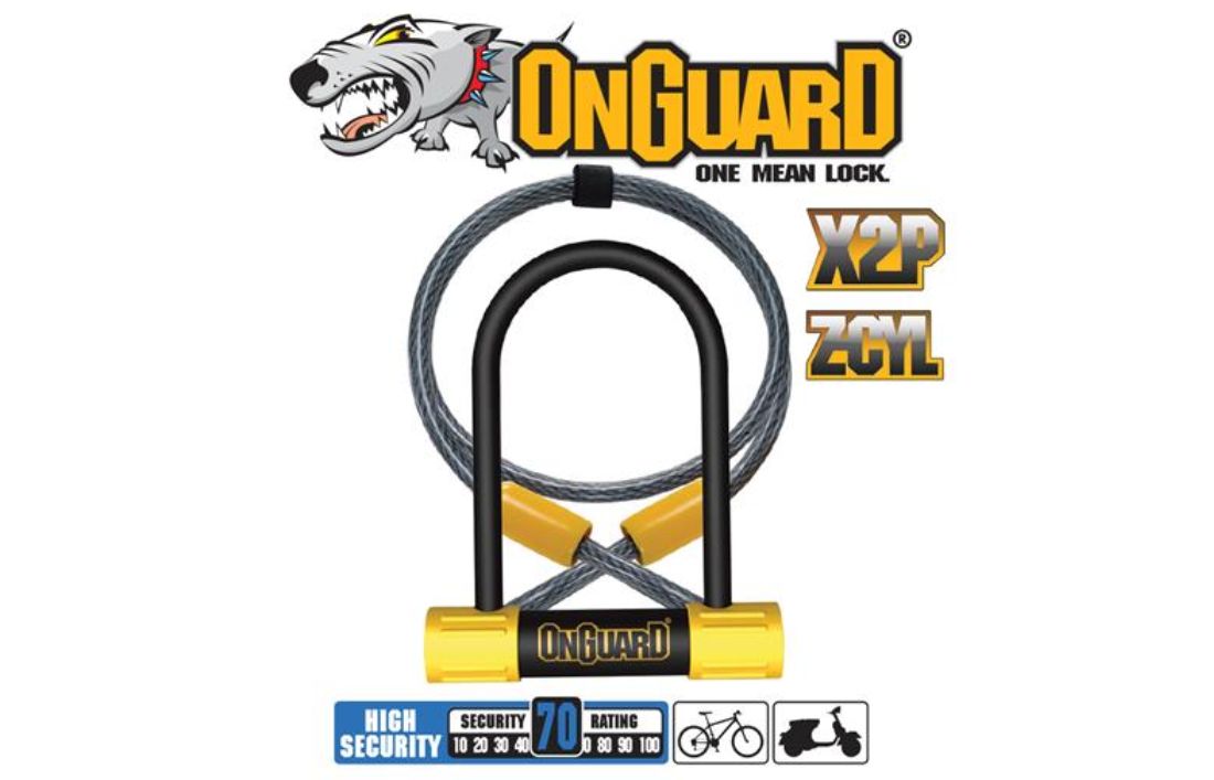 OnGuard Bulldog Mini DT Key Shackle Lock with Cable