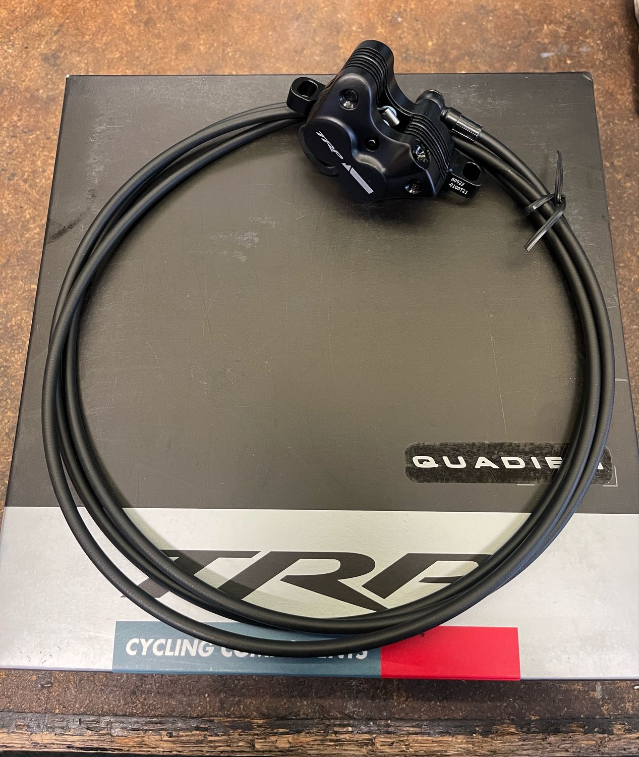 TRP Quadiem Disc Brake and Lever - Front, Hydraulic, Post Mount, Black