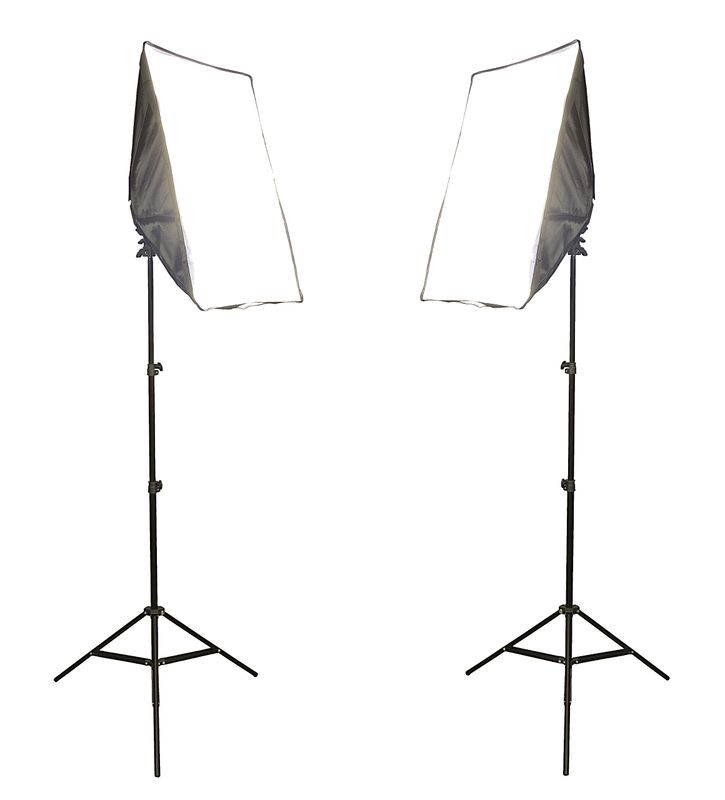2x LAMPA SOFTBOX 50x70cm GOTOWY ZESTAW ŚWIATŁA CIĄGŁEGO żarówkI LED 8x125W
