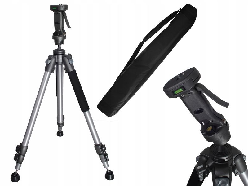 STABILNY STATYW TRIPOD FOTO VIDEO 82-178cm + GŁOWICA PISTOLETOWA + FUTERAŁ