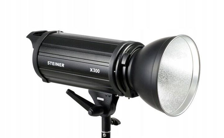 PROFESJONALNA LAMPA STUDYJNA BŁYSKOWA 300Ws STEINER GN54 X-300 BOWENS KLOSZ