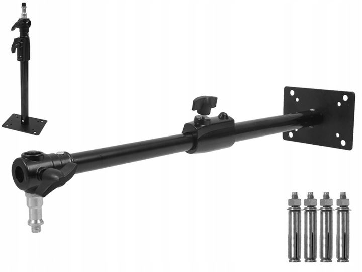 UCHWYT STUDYJNY SUFITOWY ŚCIENNY regulowany 42-75cm + trzpień 16mm 1/4 3/8&quot;