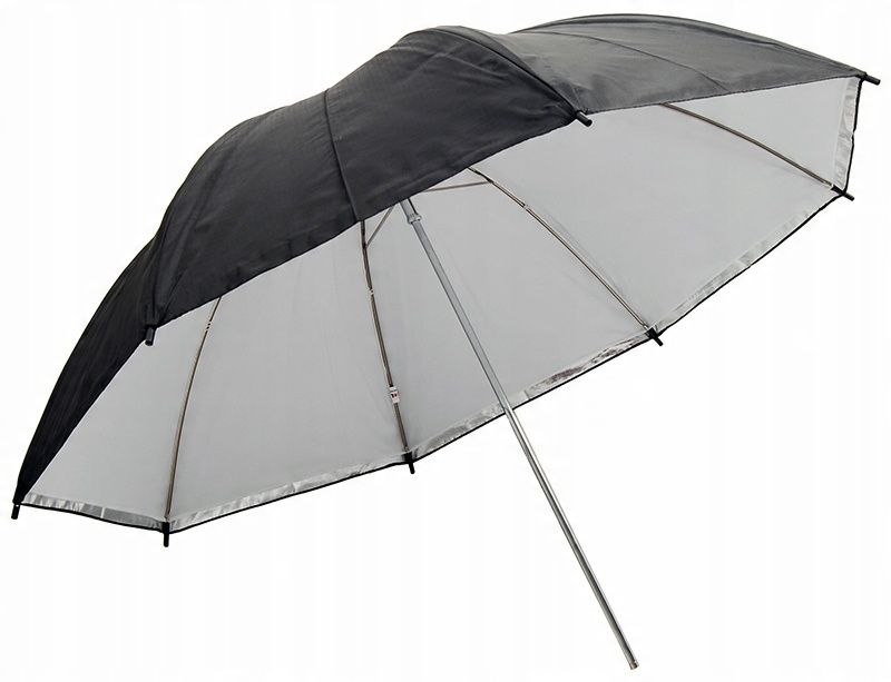 Parasolka fotograficzna Odbijająca refleksyjna Biała czarna srebrna 83cm