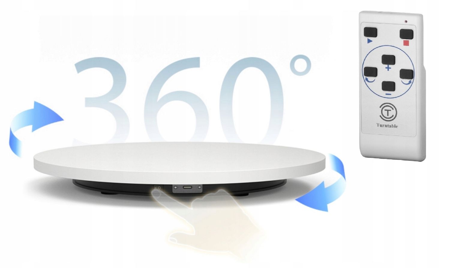 ELEKTRYCZNY STÓŁ FOTOGRAFICZNY STUDYJNY 360° OBROTOWY 60cm do 50kg + PILOT