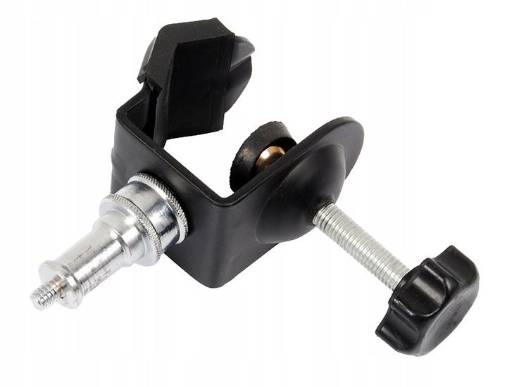 metalowy uniwersalny UCHWYT IMADŁO klip STUDYJNY z TRZPIENIEM + gwint 1/4